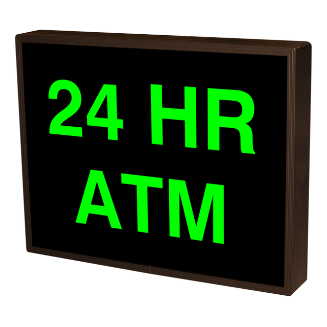 Signal-Tech 29557 PHX1418G-165/120-277VAC "24 HR ATM" Outdoor Blank-out LED Backlit Sign