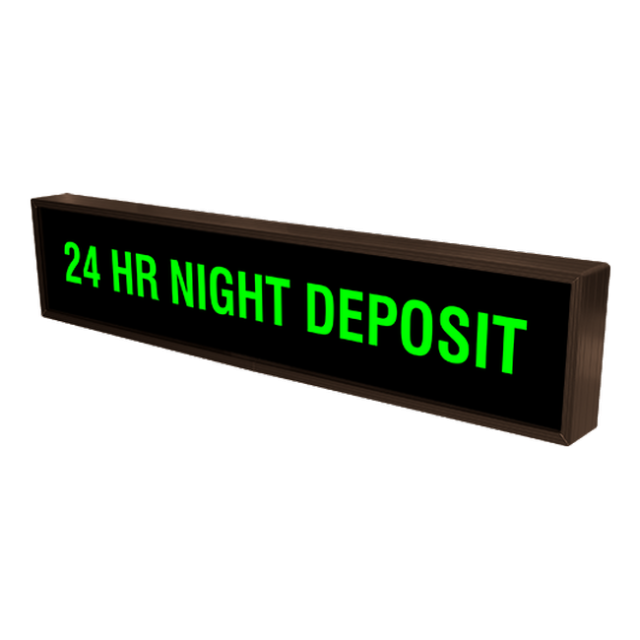 Signal-Tech 29874 PHX734G-H581/120-277VAC "24 HR NIGHT DEPOSIT" Outdoor Blank-out LED Backlit Sign