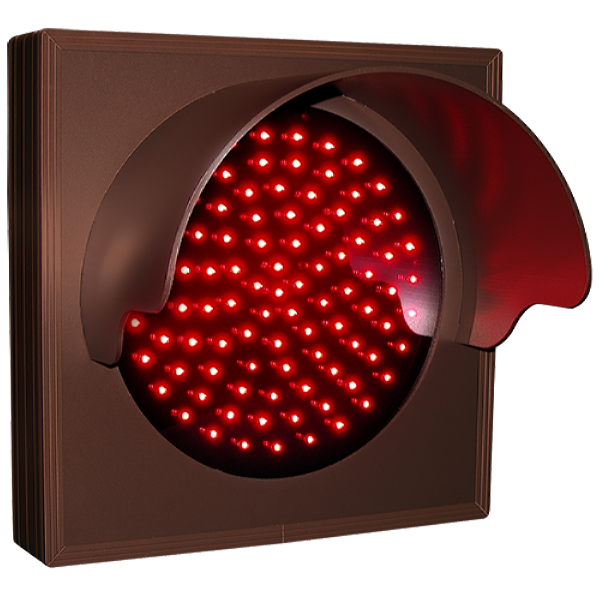 Signal-Tech 30132 TCL77R-224H/12-24VDC Indicator Dot, Single with Hood and Optional Flashing, 4 in dia, Red Outdoor Blank-out LED Direct-view Sign