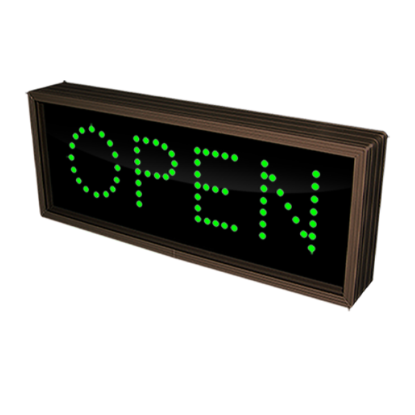 Signal-Tech 33919 TCL718G-180/12-24VDC "OPEN" Outdoor Blank-out LED Direct-view Sign