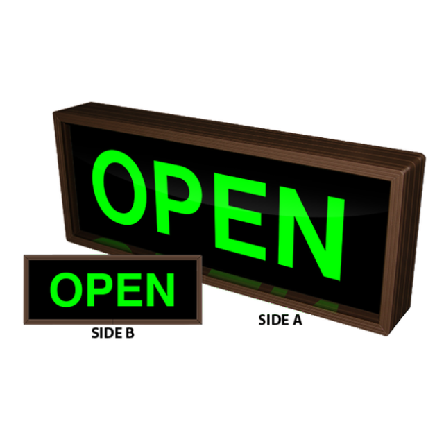 Signal-Tech 34097 PHX718DGG-180/120-277VAC "OPEN | OPEN" Outdoor Blank-out LED Backlit Sign
