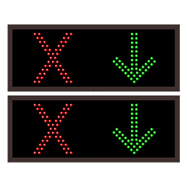 Signal-Tech 34173 TCL718DRGRG-175DS "X | Down Arrow | X | Down Arrow" Outdoor Blank-out LED Direct-view Sign