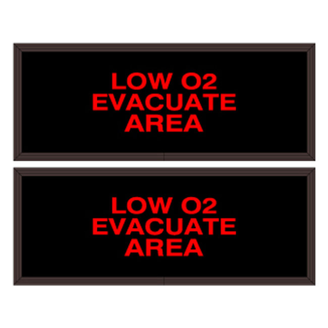 Signal-Tech 34407 PHX718DRR-I603 "LOW O2 EVACUATE AREA | LOW O2 EVACUATE AREA" Outdoor Blank-out LED Backlit Sign