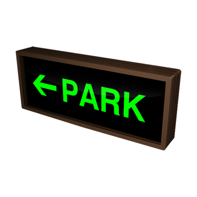 Signal-Tech 34445 PHX718G-I615/120-277VAC "PARK w/Left Arrow" Outdoor Blank-out LED Backlit Sign