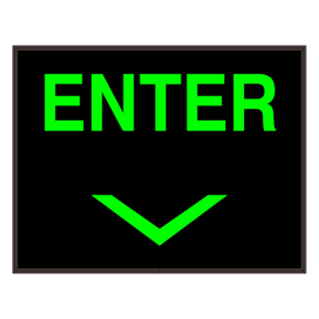 Signal-Tech 34810 PHX1418G-I715/120-277VAC "ENTER w/Down Chevron" Outdoor Blank-out LED Backlit Sign
