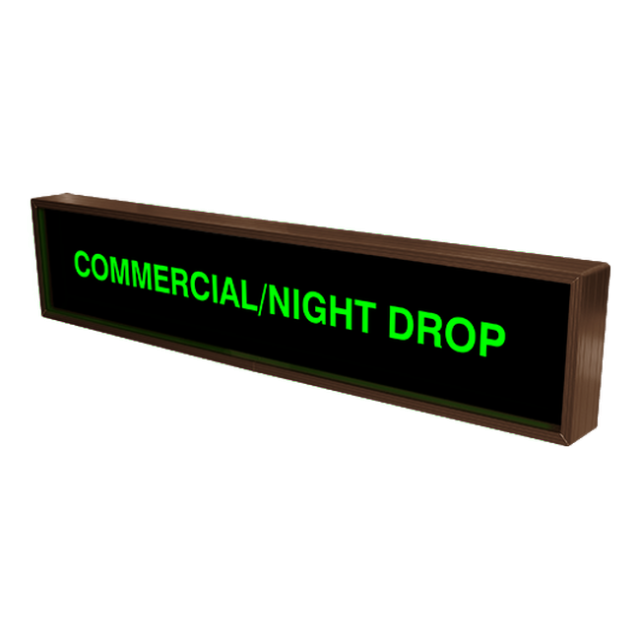 Signal-Tech 35549 PHX734G-I721/120-277VAC "COMMERCIAL/NIGHT DROP" Outdoor Blank-out LED Backlit Sign
