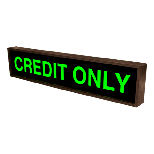 Signal-Tech 35590 PHX734G-C316/120-277VAC "CREDIT ONLY" Outdoor Blank-out LED Backlit Sign