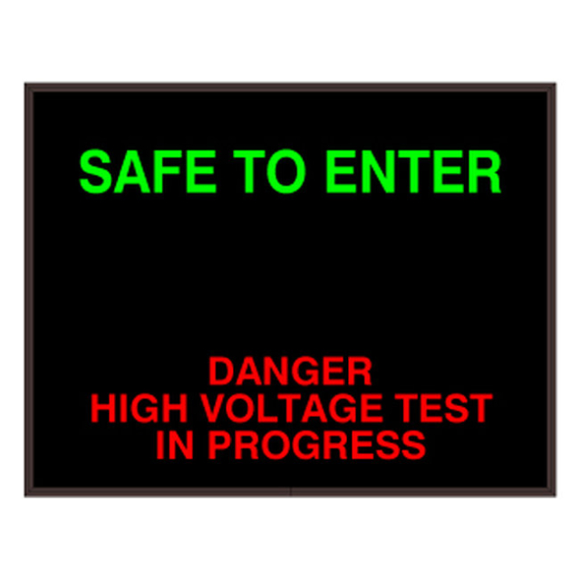 Signal-Tech 35620 PHX1418GR-I942/120-277VAC "SAFE TO ENTER | DANGER HIGH VOLTAGE TEST IN PROGRESS" Outdoor Blank-out LED Backlit Sign