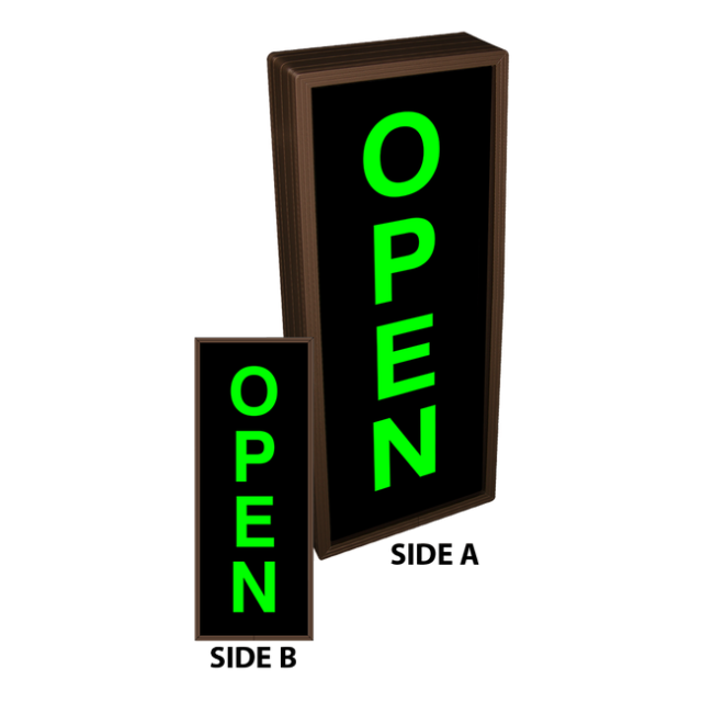 Signal-Tech 36723 PHX187DGG-180/120-277VAC "OPEN | OPEN" Outdoor Blank-out LED Backlit Sign