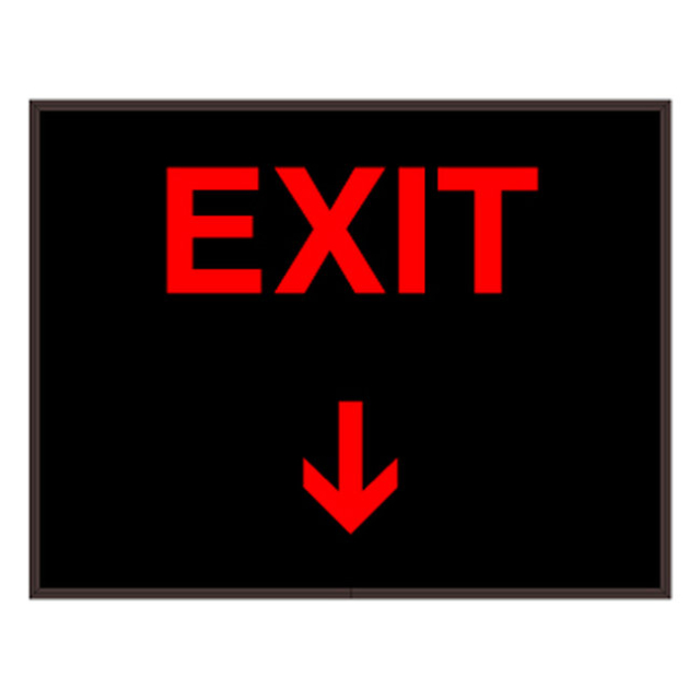 Signal-Tech 37120 PHX1418RR-J416/120-277VAC "EXIT w/Down Arrow" Outdoor Blank-out LED Backlit Sign