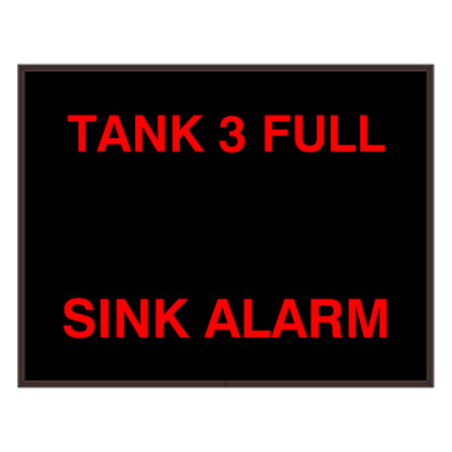 Signal-Tech 37147 PHX1418RR-J425/120-277VAC "TANK 3 FULL | SINK ALARM" Outdoor Blank-out LED Backlit Sign