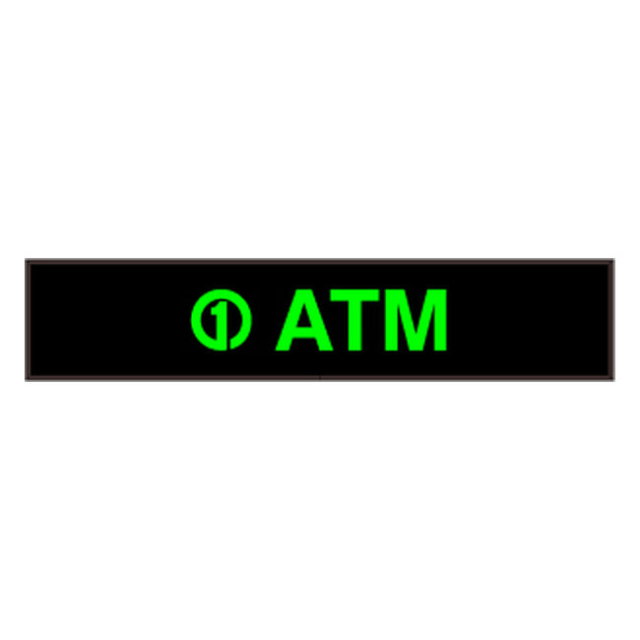 Signal-Tech 37466 PHX734G-I789/120-277VAC "ATM w/1 Logo" Outdoor Blank-out LED Backlit Sign
