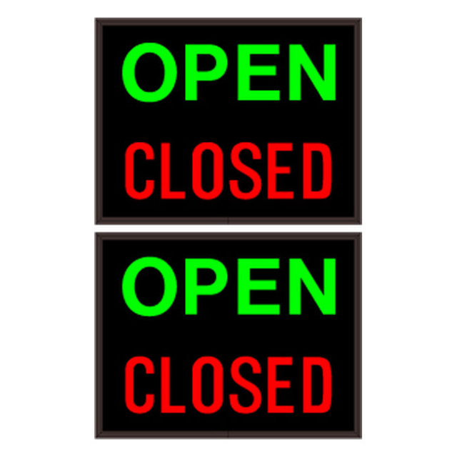 Signal-Tech 37891 PHX1418DGRGR-100/120-277VAC "OPEN | CLOSED | OPEN | CLOSED" Outdoor Blank-out LED Backlit Sign
