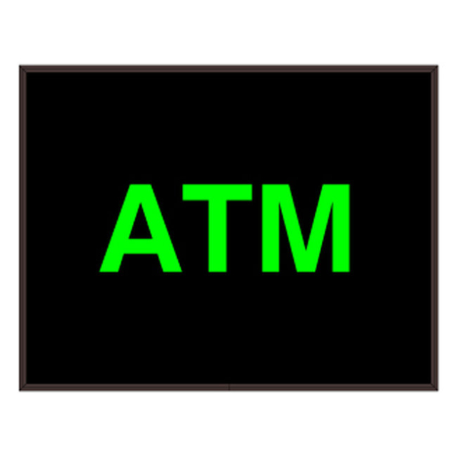 Signal-Tech 38399 PHX1418G-125/120-277VAC "ATM" Outdoor Blank-out LED Backlit Sign