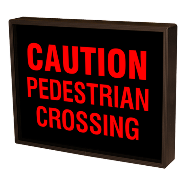 Signal-Tech 38603 PHX1418R-B244/120-277VAC "CAUTION PEDESTRIAN CROSSING" Outdoor Blank-out LED Backlit Sign