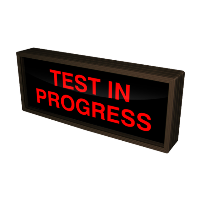 Signal-Tech 38642 SBL718R-A194/120-277VAC "TEST IN PROGRESS" Indoor Blank-out LED Backlit Sign