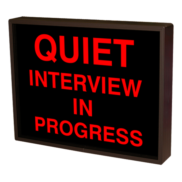 Signal-Tech 38665 SBL1418R-F398/120-277VAC "QUIET INTERVIEW IN PROGRESS" Indoor Blank-out LED Backlit Sign