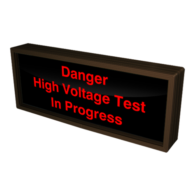 Signal-Tech 38666 SBL718R-C224/120-277VAC "Danger High Voltage Test In Progress" Indoor Blank-out LED Backlit Sign