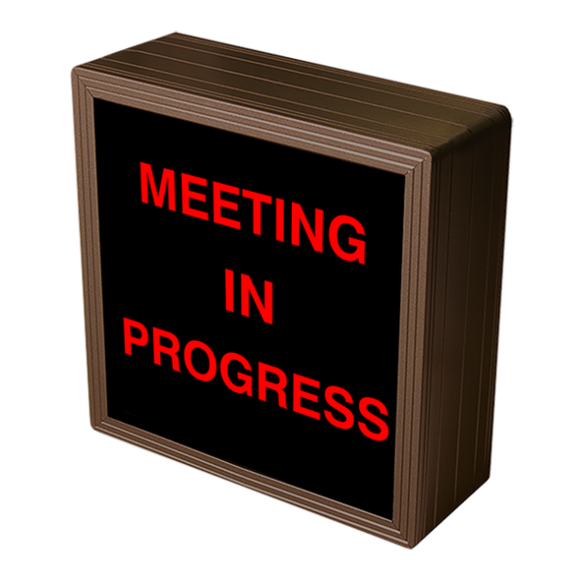 Signal-Tech 38674 SBL77R-A267/120-277VAC "MEETING IN PROGRESS" Indoor Blank-out LED Backlit Sign