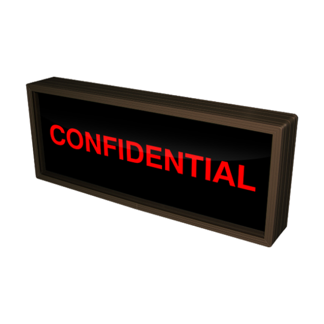 Signal-Tech 38692 SBL718R-B783/120-277VAC "CONFIDENTIAL" Indoor Blank-out LED Backlit Sign