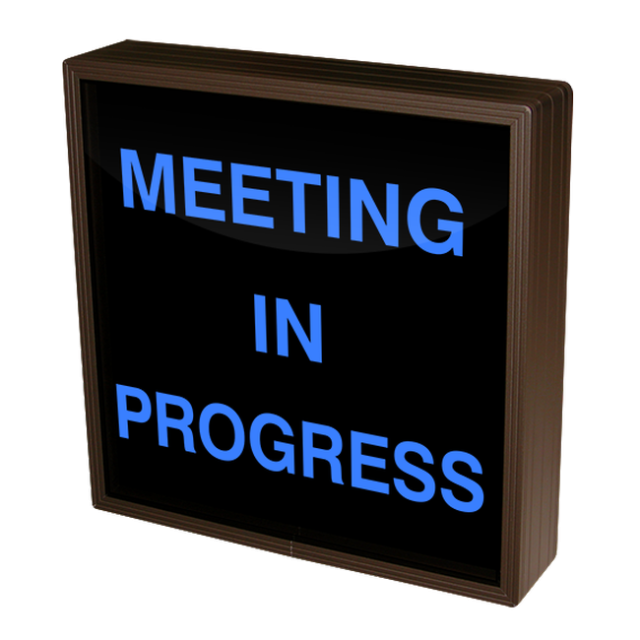 Signal-Tech 38699 SBL1212B-A267/120-277VAC "MEETING IN PROGRESS" Indoor Blank-out LED Backlit Sign