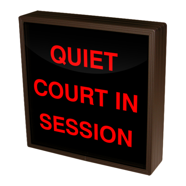 Signal-Tech 38700 SBL1212R-A272/120-277VAC "QUIET COURT IN SESSION" Indoor Blank-out LED Backlit Sign
