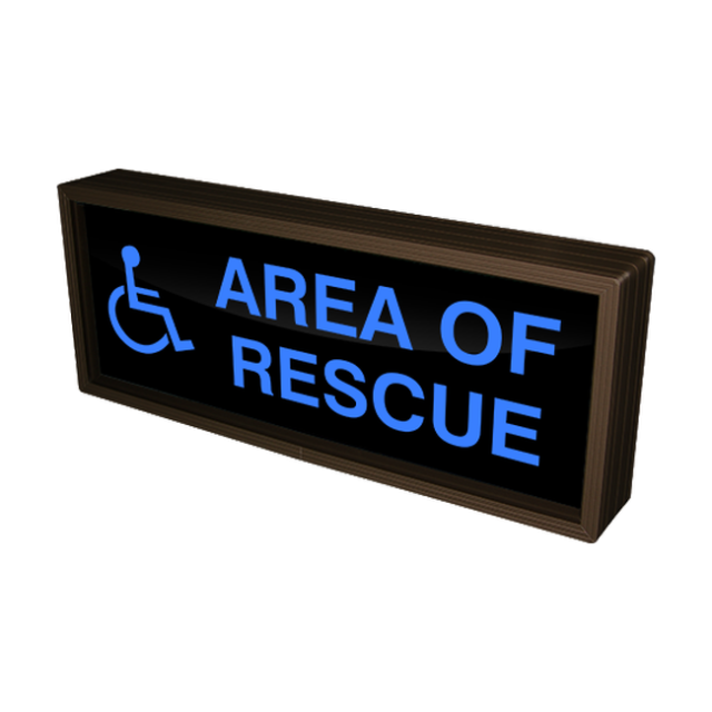 Signal-Tech 38709 SBL718B-915/120-277VAC "AREA OF RESCUE w/Handicap Symbol" Indoor Blank-out LED Backlit Sign