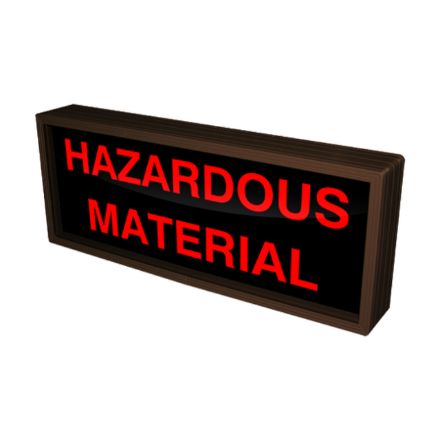 Signal-Tech 38721 SBL718R-E377/120-277VAC "HAZARDOUS MATERIAL" Indoor Blank-out LED Backlit Sign