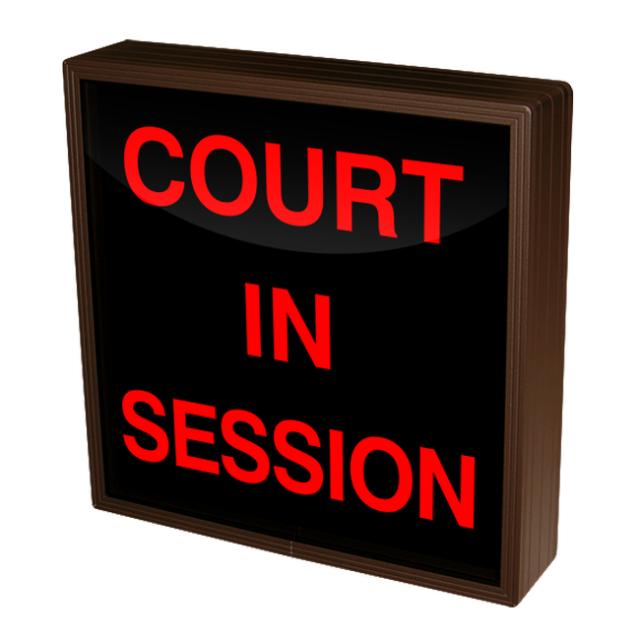 Signal-Tech 38761 SBL1212R-F263/120-277VAC "COURT IN SESSION" Indoor Blank-out LED Backlit Sign