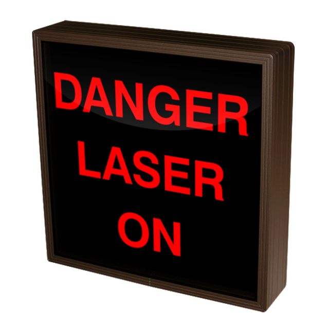 Signal-Tech 38771 SBL1212R-E946/120-277VAC "DANGER LASER ON" Indoor Blank-out LED Backlit Sign