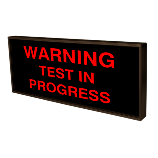 Signal-Tech 38818 SBL1224R-C636/120-277VAC "WARNING TEST IN PROGRESS" Indoor Blank-out LED Backlit Sign