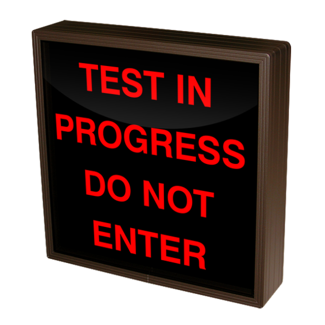 Signal-Tech 38822 SBL1212R-A268/12-24VDC "TEST IN PROGRESS DO NOT ENTER" Indoor Blank-out LED Backlit Sign