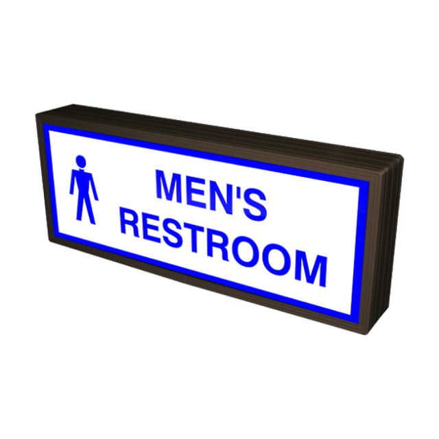 Signal-Tech 38874 SBLF718W-K555B/120-277VAC "MEN'S RESTROOM w/ Man Symbol" Indoor LED Backlit Sign