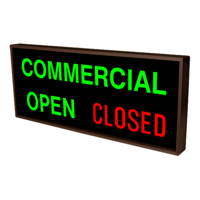 Signal-Tech 38982 PHX1434GGR-256/120-277VAC "COMMERCIAL | OPEN | CLOSED" Outdoor Blank-out LED Backlit Sign