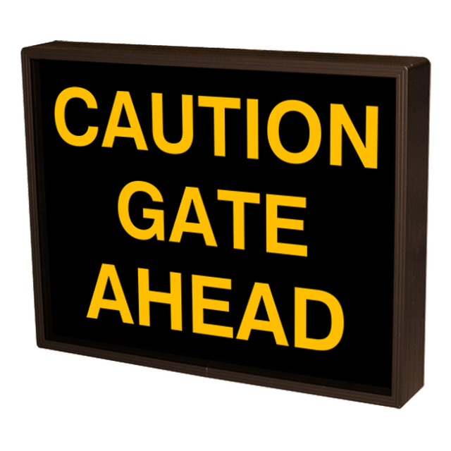 Signal-Tech 39227 PHX1418A-K052/120-277VAC "CAUTION GATE AHEAD" Outdoor Blank-out LED Backlit Sign