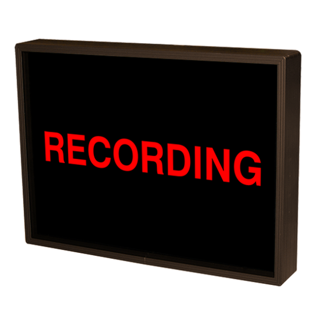 Signal-Tech 39364 SBL811R-A602/120-277VAC "RECORDING" Indoor Blank-out LED Backlit Sign