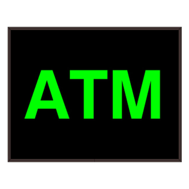Signal-Tech 39471 PHX1418G-125/120-277VAC "ATM" Outdoor Blank-out LED Backlit Sign
