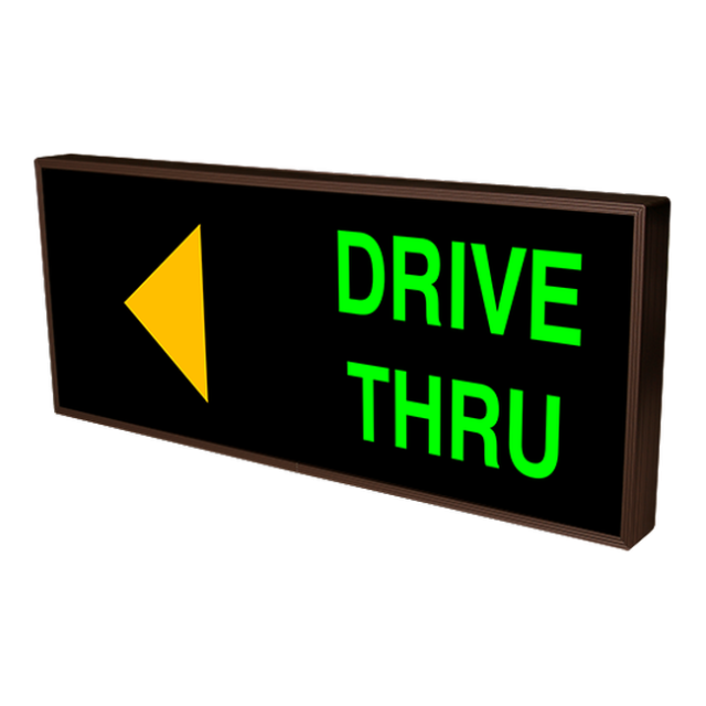 Signal-Tech 39595 PHX1434AG-K162/120-277VAC "DRIVE THRU w/Left Arrow" Outdoor Blank-out LED Backlit Sign