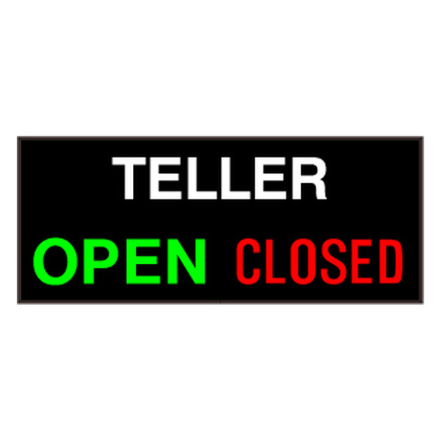 Signal-Tech 40624 PHX1434WGR-K527/120-277VAC "TELLER | OPEN | CLOSED" Outdoor Blank-out LED Backlit Sign