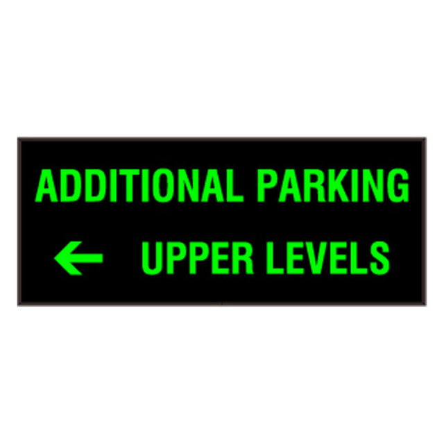 Signal-Tech 41081 PHX1434G-K660/120-277VAC "ADDITIONAL PARKING UPPER LEVELS w/Left Arrow" Outdoor Blank-out LED Backlit Sign