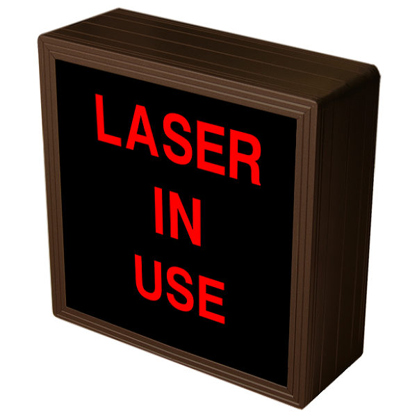 Signal-Tech 41613 SBL77R-193/12-24VDC "LASER IN USE" Indoor Blank-out LED Backlit Sign