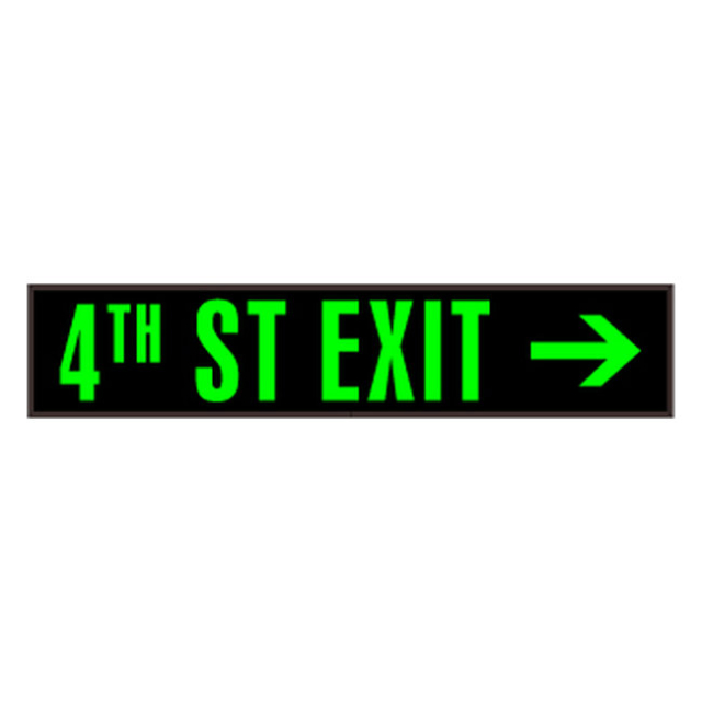 Signal-Tech 41682 PHX734G-K905/120-277VAC "4TH ST EXIT w/Right Arrow" Outdoor Blank-out LED Backlit Sign