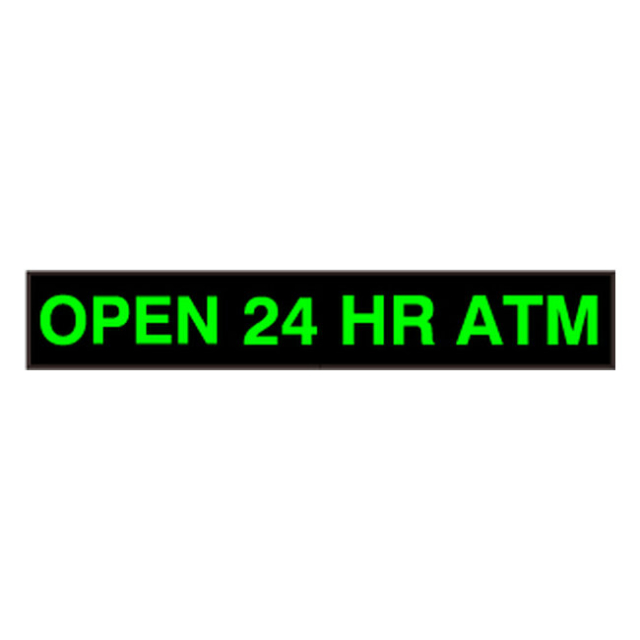 Signal-Tech 41964 PHX742GG-C871/120-277VAC "OPEN | 24 HR ATM" Outdoor Blank-out LED Backlit Sign