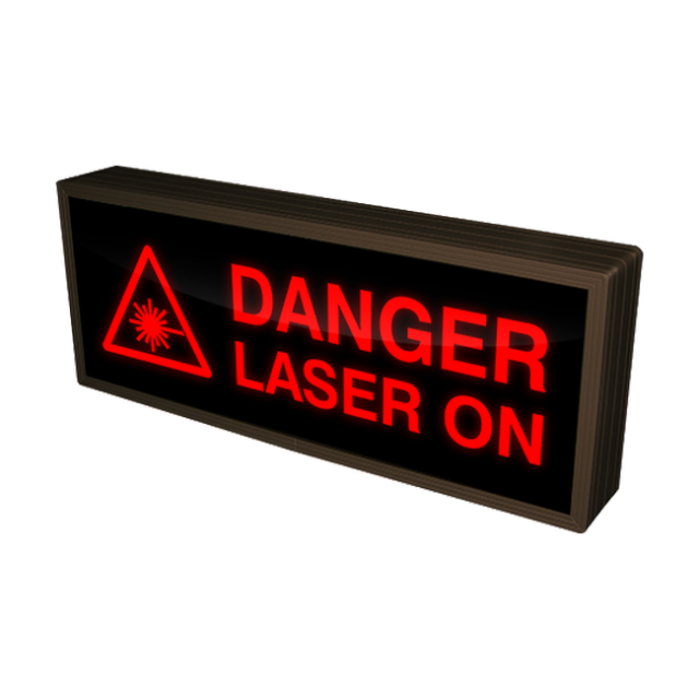 Signal-Tech 42418 SBL718R-K133/120-277VAC "DANGER LASER ON w/Symbol" Indoor Blank-out LED Backlit Sign