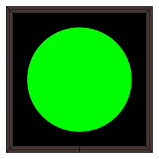 Signal-Tech 42530 PHX77G-224/120-277VAC "Indicator Dot, Single with Flashing, 5 in dia, Green" Outdoor Blank-out LED Backlit Sign