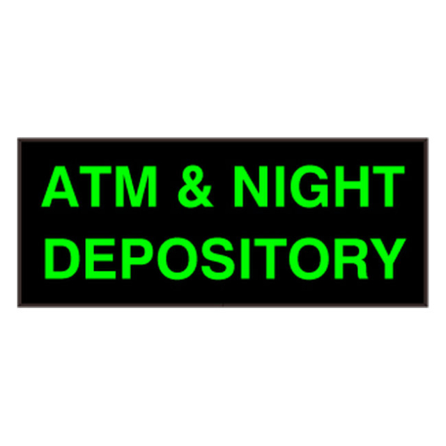 Signal-Tech 42914 PHX1434G-575/120-277VAC "ATM & NIGHT DEPOSITORY" Outdoor Blank-out LED Backlit Sign