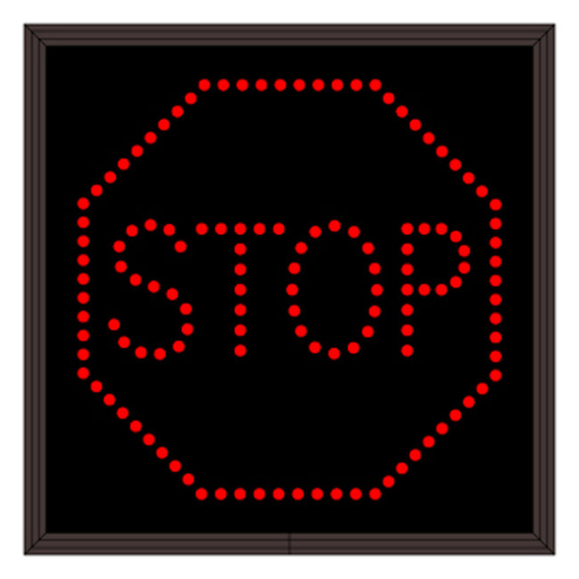 Signal-Tech 42972 TCL1212R-867/12-24VDC "STOP SIGN" Outdoor Blank-out LED Direct-view Sign