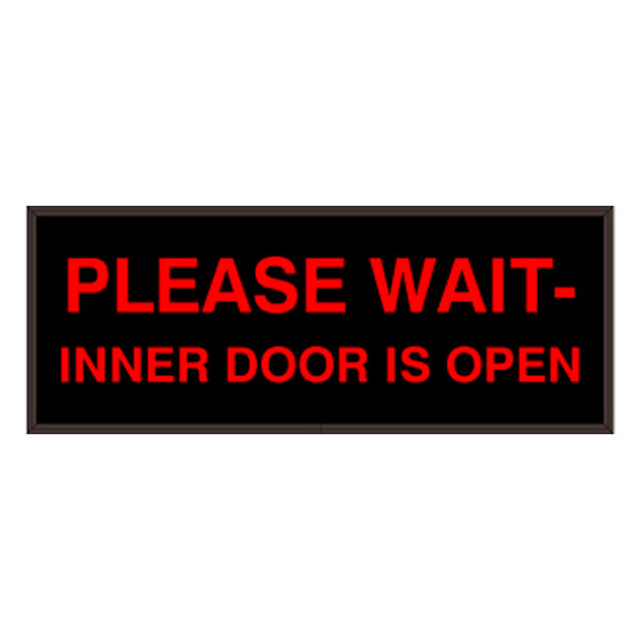 Signal-Tech 43831 PHX718R-L435/120-277VAC "PLEASE WAIT- INNER DOOR IS OPEN" Outdoor Blank-out LED Backlit Sign