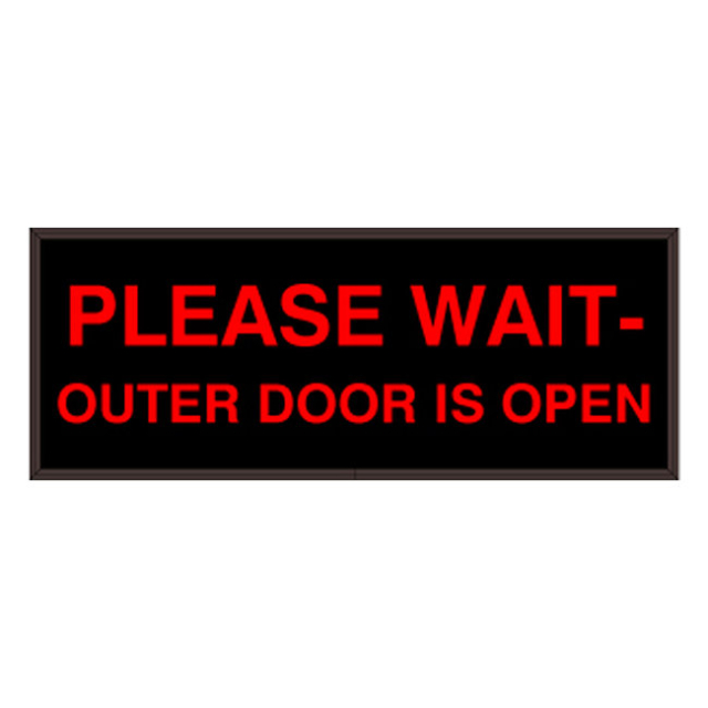 Signal-Tech 43834 PHX718R-L436/120-277VAC "PLEASE WAIT- OUTER DOOR IS OPEN" Outdoor Blank-out LED Backlit Sign