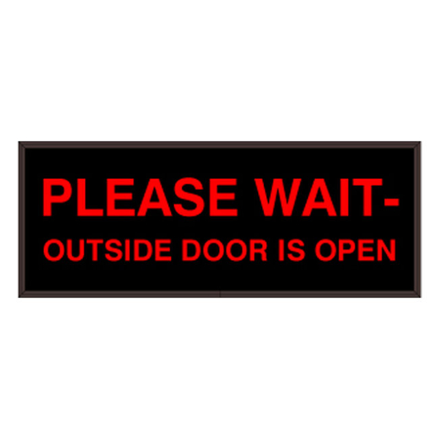 Signal-Tech 43840 PHX718R-L438/120-277VAC "PLEASE WAIT- OUTSIDE DOOR IS OPEN" Outdoor Blank-out LED Backlit Sign